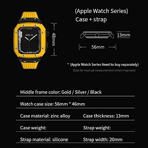 Екинс легура за часовници за часовници за лента за бенд Apple Watch Band 7 45mm Луксузен метал гума од не'рѓосувачки челик модификација на модификација на мод 44mm 42mm