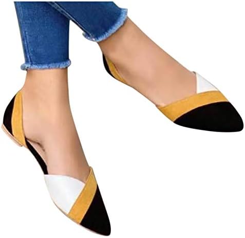 Обичен стан за жени есен чевли за жени сандали лизгачки чевли зашилени единечни обични бои што одговараат на рамни пети жени женски обични