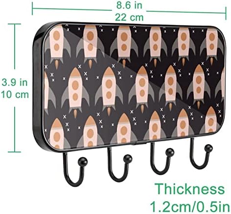 Универзумот Вселенски Брод Ракети Шема Печатење Палто Решетката Ѕид Монтирање, Влезот Палто Решетката со 4 Кука За Капут Капа Пешкир