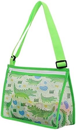 Uqiangy Printed Zipper Ther- Детска торба за торбички за плажа, месинџер нето торба Детска торба за играчки, пакет, делител