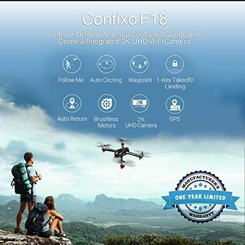 Drone Contixo F18 2K FPV RC со камера за возрасни - Quadcopter со мотор без четки - почетници GPS Drone за деца -5G WiFi- Следете ме - Автоматско враќање - Точка на интерес - Модуларна батерија ?