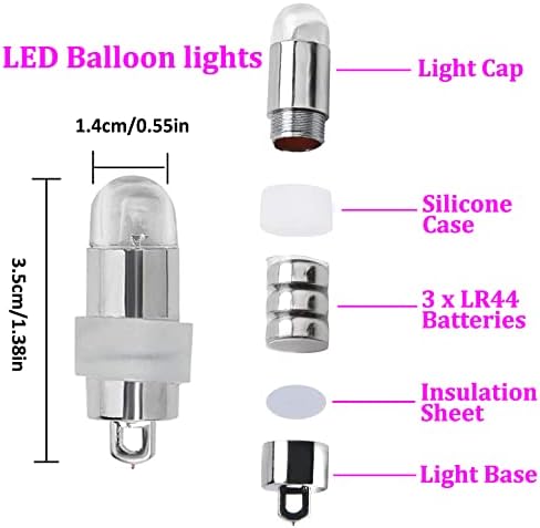 Yizhet 30 пакет LED партиски светла Декорација светло мини потопна водоотпорна забава светла за хартија фенер балон свадба Ноќта на вештерките
