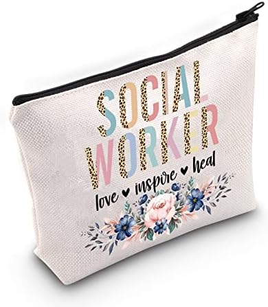 WZMPA Социјален Работник Козметичка Шминка Торба Социјален Работник Благодарност Подарок Социјален Работник Љубов Инспирира