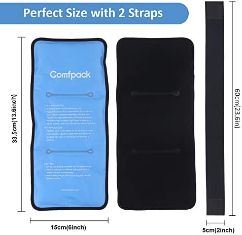 Comfpack потпетица мраз пакет за олеснување на болката во стапалото и глуждот, средни пакувања со мраз за повреди, 2 пакувања 13,6 x 6 со 2