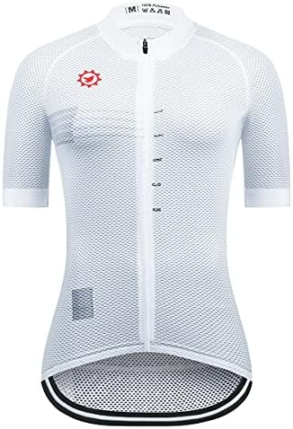 Gcrflенски велосипедизам Jerseyерси 3+1 патент џебови Кратки ракави со велосипедизам велосипед дрес кошула жени дишејќи меш ткаенина