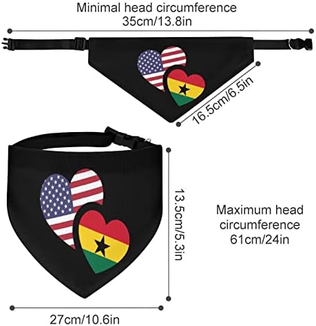 Гана американско знаме кучиња бандана прилагодлива шамија на домашни миленици, симпатична триаголник Керчиф за кучиња мачки