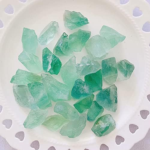 100g зелена полиран груб флуоритски кристален минерален примерок/енергетски лековити кристали камен карпа/се користи за украси