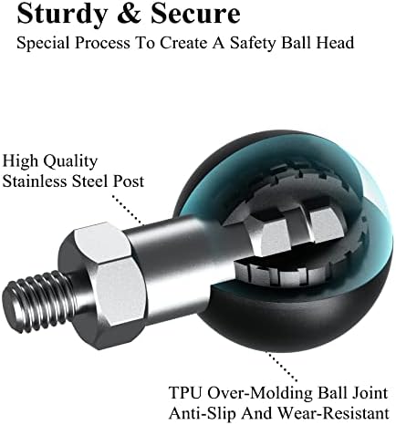 BRCOVAN 1 Топката Адаптер Со M6 x 1.0 Навој Пост Компатибилен СО Ram Монтирањата Б Големина 1 Инчен Топката Двоен Приклучок Рака