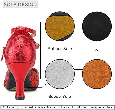 Qqlong кожа затворена пети латинска сала за танцување чевли жени ликови чевли Танго вежбајте пумпи за танцување, dyzphrd