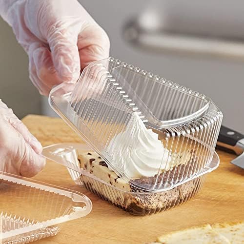 Кеаџуиди 100 парчиња Контејнери За Парчиња Торта Со Капаци, Проѕирна Пластична Кутија За Торта Со Десерт Кутии За Чизкејк Десерти