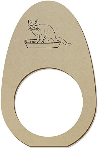 Azeeda 5 x 'мачка со употреба на лента за легло' дрвени прстени/држачи на салфета