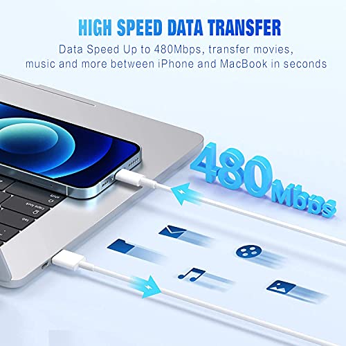 Кабел за полнач на iPhone Dflashs, молња до USB-A MFI овластен кабел 3-пакет [6/6/6ft] Компанија за брзо полнење на кабелот за брзо