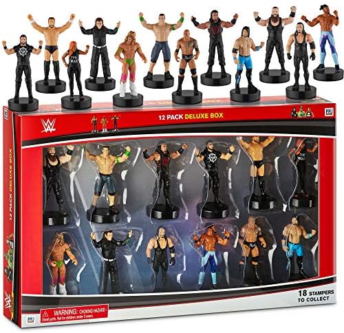 WWE Superstar Stampers, сет од 12 - само -манични WWE Superstars за занаети, забавни украси, подароци за торта на торта - Ultimate Warrior,