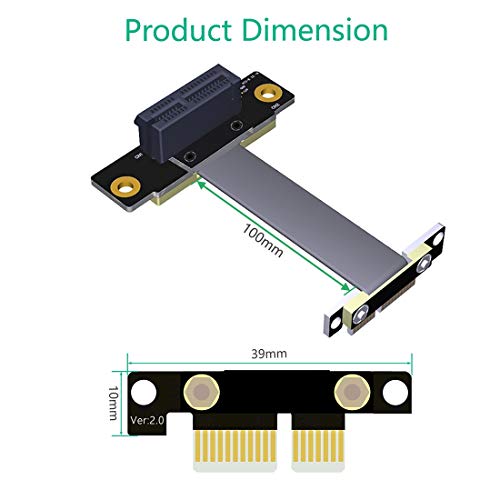 JMT PCI-E X1 PCI Express 1x Riser Продолжен Кабел Позлатен Конектор Двоен Вертикален 90 Прав Агол Преклопен Со Голема Брзина PCI Express