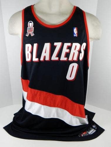 2001-02 Портланд Трејл Блејзерс свештеник Лаудердејл 0 Игра издаден црн дрес 911 - НБА игра Користена