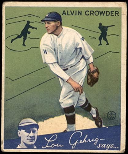 1934 година Гуди Редовна бејзбол картичка15 Алвин Краудер од сенаторите во Вашингтон добро