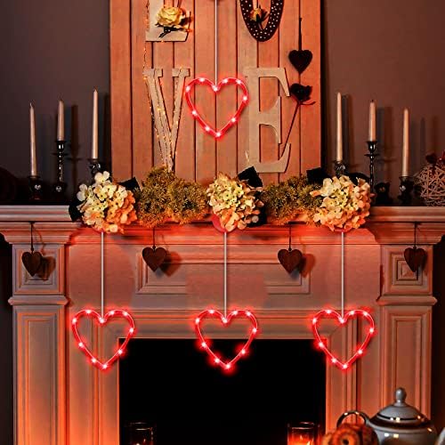 10 компјутери LED Love heart срцеви светла прозорец завеса светло вшмукување чаши позадини црвени срцеви светла за свадба на Денот