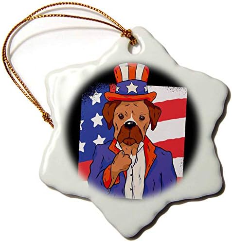 Смешно куче со 3drose со знамето на Соединетите држави Патриотски - украси