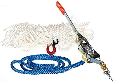 Комплет За Извлекување јаже маасдам - со јаже од 150', Споена Кука и Прашка За Јамка