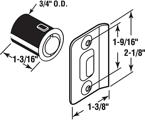 Prime-Line N 7333 Drive-in Ball Catch со штрајк, голема, класична бронза