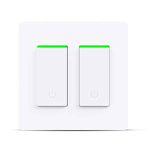 Smart Light Switch 2 Gang WiFi Smart Light Double Switch Работа со Alexa, Google Assistant, безжична контрола, 2,4G WiFi Smart Light Switch, потребна