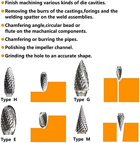 gande rotary датотеки e g h m тип двојно исечено тонфрам карбид датотеки 6мм ротирачки ротирачки бурсфор за метално дрво Абразивни алатки 1 парчиња