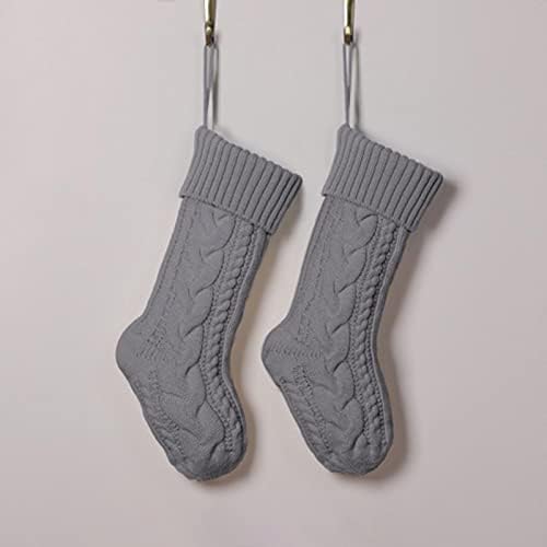 Декорација на чорапи за вреќи Божиќна чорапска чорап подарок за плетење чорапи со чорап куќа Божиќна украсна соба