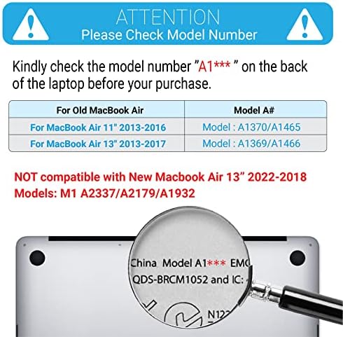 Ибензер Компатибилен Со Старата Верзија Macbook Воздух 13 Инчен Случај . Модели: А1466 / А1369, Пластична Тврда Обвивка Со Капак
