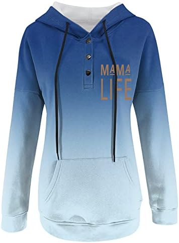 Uikmnh Teen Girl Hoodie Hooded Hoodsed Sweatshirt Cluctring Pocket Ombre симпатичен долг ракав обичен есен и зимска маичка