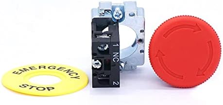 Nunomo 22mm 1 NC SPST за заклучување на дејството за итни случаи, прекинувач за копче за итни случаи, 10А 440V