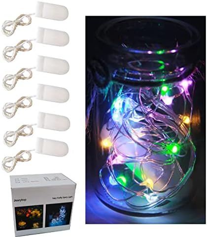 Fairy Light Firefly Starry Light 6.6ft 20 LED батерија управуваше мини водоотпорна самовила, жица од бакарна жица за DIY свадбена забава Мејсон