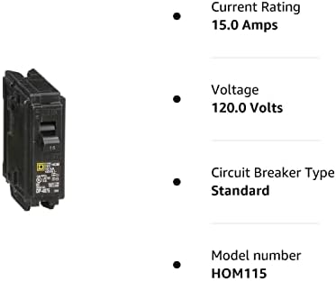 Плоштад d HOM115 приклучок за приклучок Стандарден прекинувач за минијатурно коло 1-пол 15 засилувач 120 волти AC Homeline
