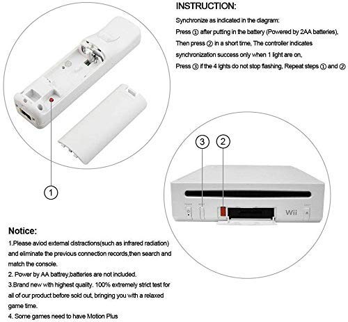 Wii Далечински Управувач, Безжичен Далечински Контролер На Gamepad Компатибилен Со Nintend Wii и Wii U, дојдете со Силиконска Кутија и Ремен За Зглоб-2 пакувања