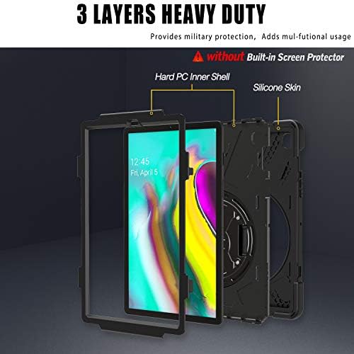 Gerutek Samsung Galaxy Tab S5e T720/T725 10.5 2019 Случај, Тежок Отпорен На Удари Цврст Цврст Случај со 360 Ротирачки Држач За Удар И
