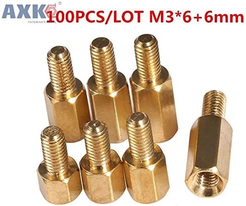 Завртки Occus 100pcs/lot 6 + 6 столбови 6 mm високи 6 mm M3 шестоаголни бакарни столбови растојание