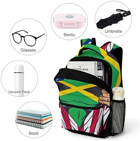 Јамајка Крв во нас знамето ранец за ранец, симпатична смешна печатена графичка за патувања за студии на книги