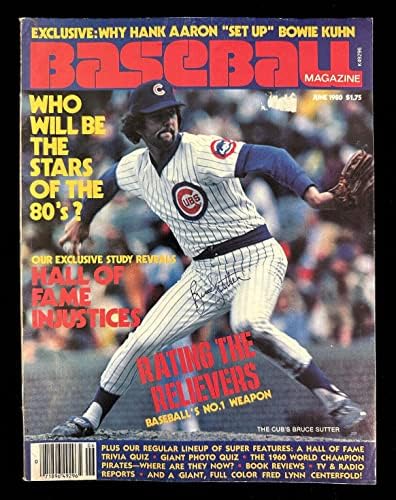 Јуни 1980 БРУС Сатер Чикаго Младенчињата ПОТПИША Бејзбол Магазин w/Холограм-Автограм МЛБ Списанија