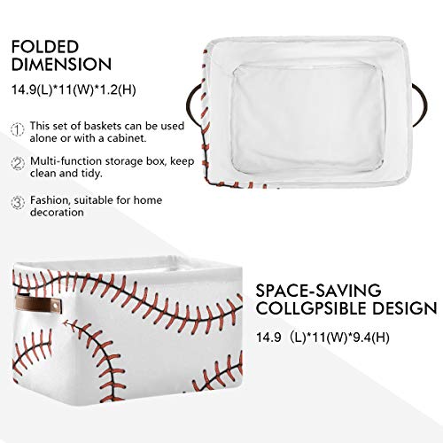 Правоаголна Корпа За Складирање Бејзбол Софтбол Врвки Платнена Ткаенина Со Рачки-Квадратни Корпи За Складирање За Полици/Корпи