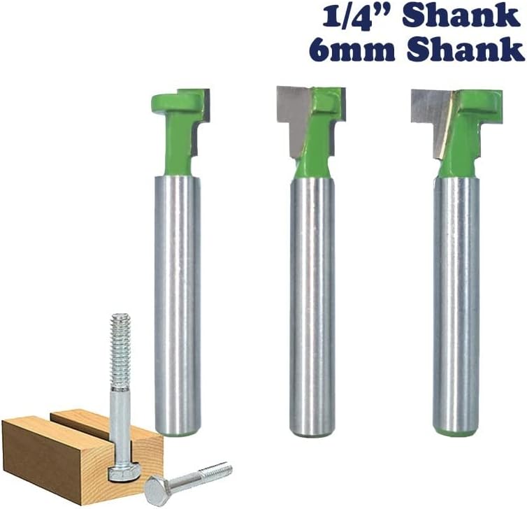 Bits Jrenbox Router Bits 1 Piece 1/4inch Shank 6.35mm T-Slot Mill Router Bit Set Hex Bolt Keyhole Dring T-Slot Mill за дрво од дрво