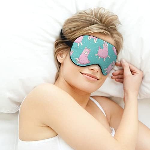 Розова Лама Алпака Маска За Спиење Ноќно Покривање Око За Жени Мажи Блокирајте Ја Светлината За Патување Со Авион Ремен За Прилагодување На Дремката