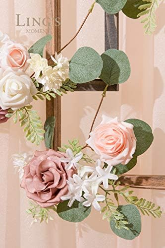 Моментот на Линг Градина Дасти Роуз Вештачки свадбени цвеќиња Комбо за свадбени букети Централни делови цветни аранжмани невестински декорации