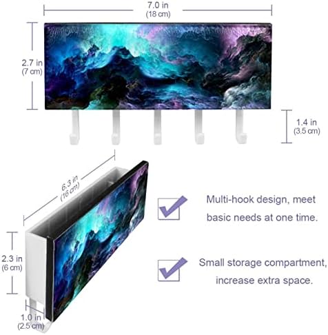 Апстрактни Облаци Клуч И Држач За Пошта За Ѕидови-Закачалка За Клучеви Со Организатор На Пошта и 5 Куки, Решетка За Лепило За Дома, Влез, Влезна