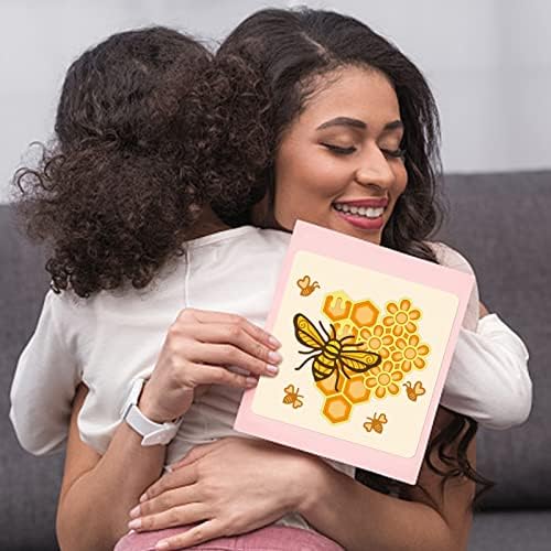 Globleland 4pcs Honeybee Cutting Dies Metal Chive Flowers Bee Die Cuts Cuts Втисен шаблони за хартиени картички за правење декорација