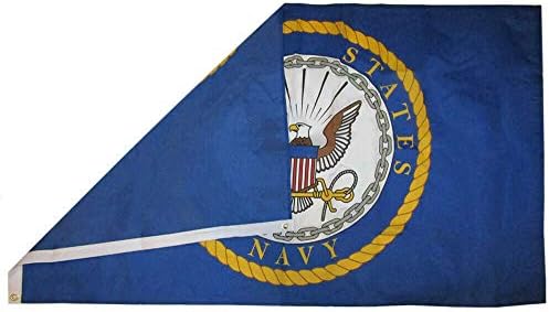 АЕС Американски големо 3x5 USN САД Соединетите држави САД воен амблем 3'x5 'Премиум за квалитетен полиестерско знаме