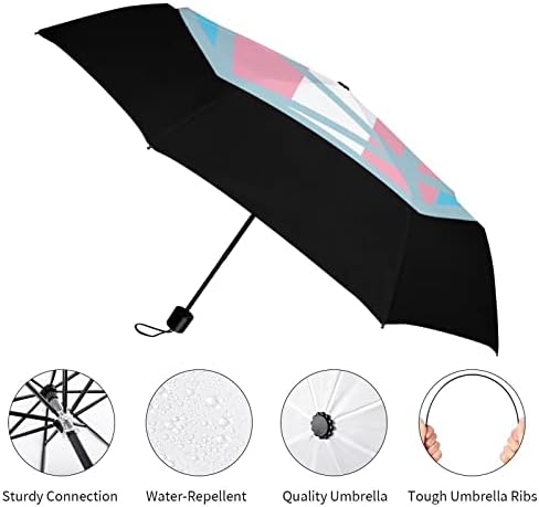 Трансродово Знаме Д20 Патувачки Чадор Ветроупорен Компактен Автоматски Отворен Затвори Преклопен Чадор За Мажи Жени