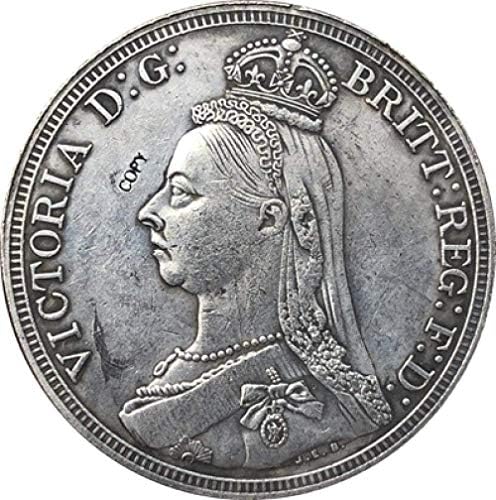 ВЕЛИКА британија 1890 1 Круна-Викторија 2 Портрет Копија Монети Копирање Подароци