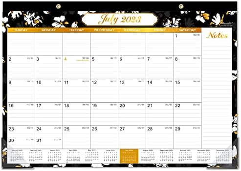 Календар За биро 2023-2024 - Календар 2023-2024, 18 Месечен Планер На Календар од јули 2023 до декември 2024 година, 12 х 17, Големи Блокови