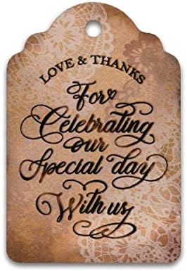 Лето-реј 50 парчиња Браун Крафт Ројал Љубов &засилувач; Ви Благодариме За Одбележување На Нашиот Посебен Ден Со Нас Гроздобер/Рустикален