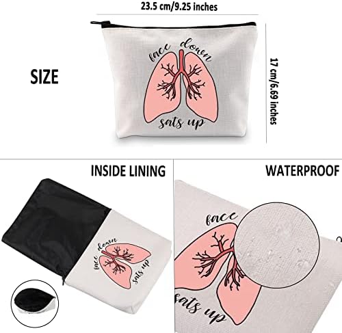 G2tup Rt Респираторен Терапевт Подарок Со Лицето Надолу Седи Шминка Торба Респираторна Технологија Козметичка Торба Gift Дипломирање