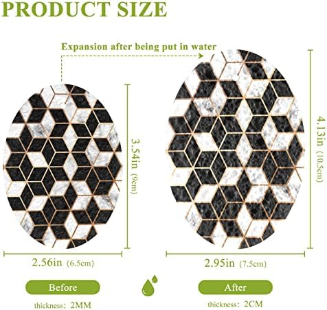 Алаза геометриски црно-бело решетки мермер природни сунѓери кујнски целулоза сунѓер за миење садови за миење бања и чистење на домаќинства,